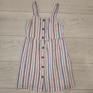 Girls Button Down Striped Sundress